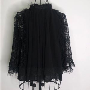 Black eyelash blouse